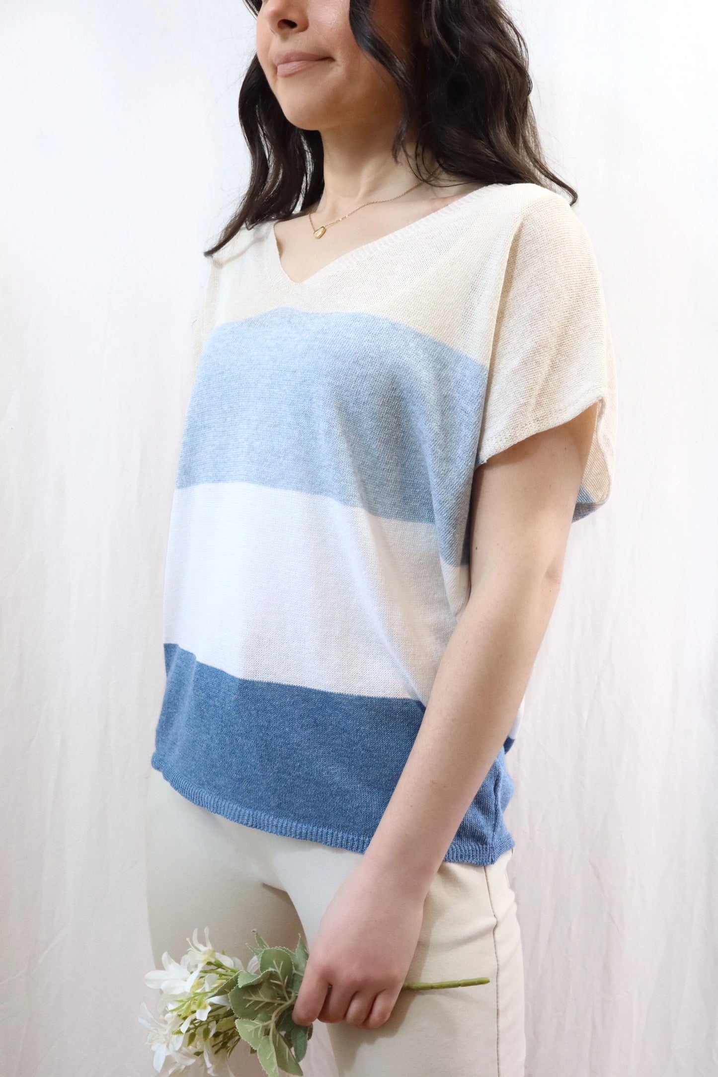 Striped Cotton Top | Blue