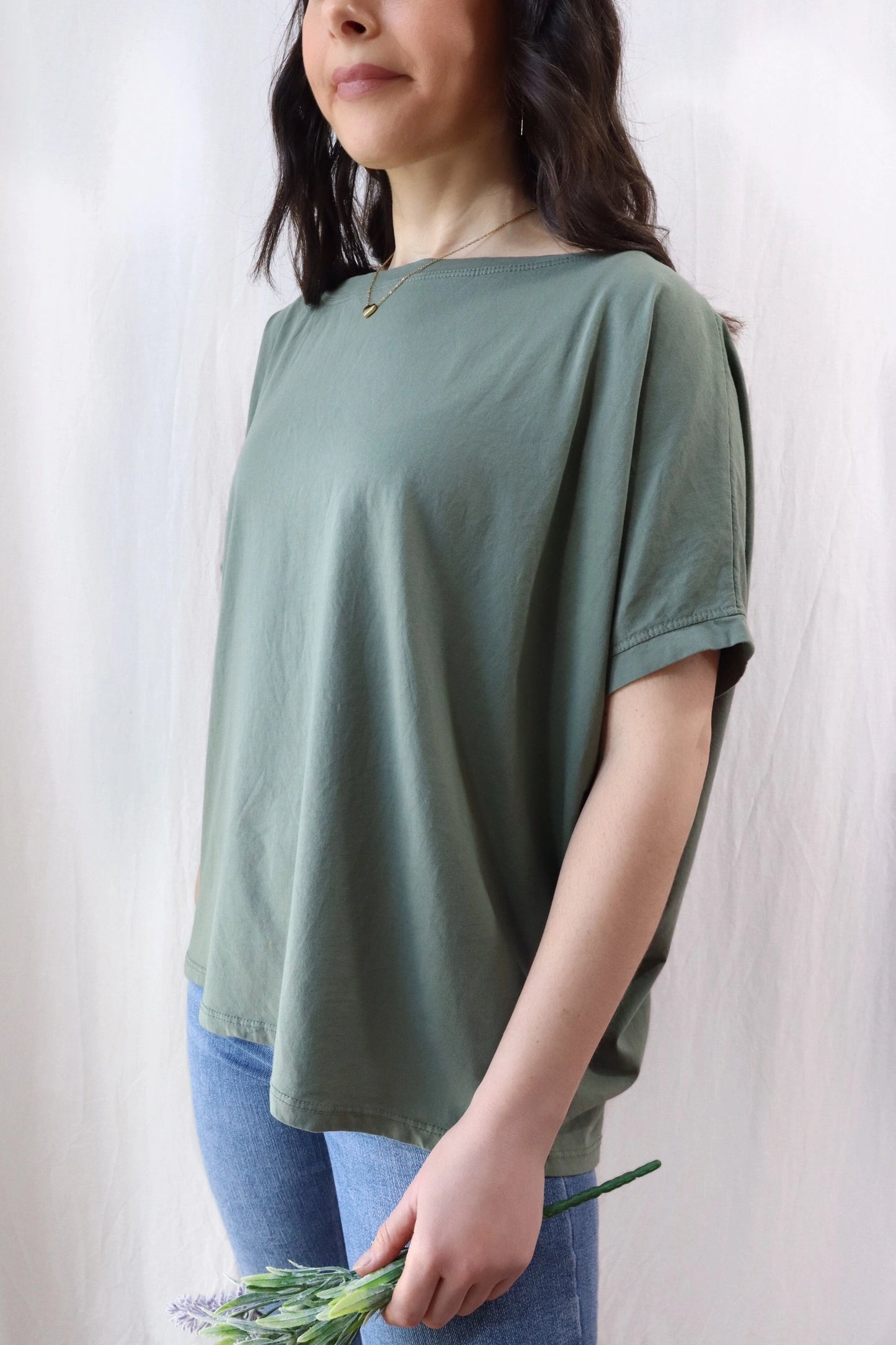 T-shirt in Cotone Oversize | Verde