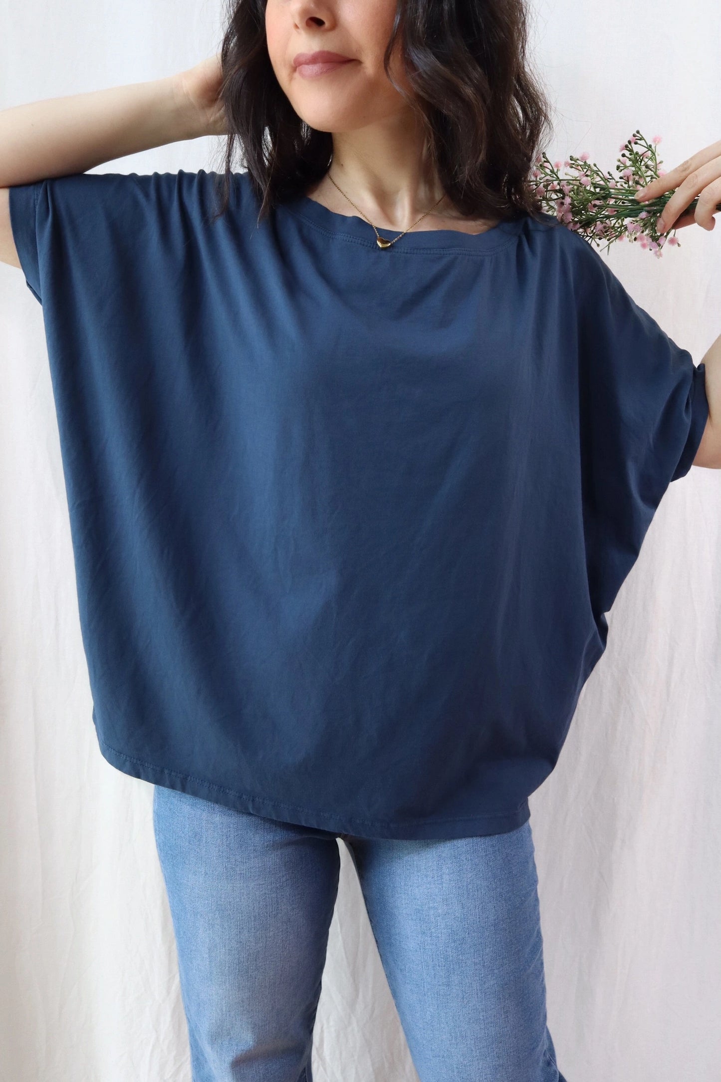 Oversize Cotton T-shirt | Blue