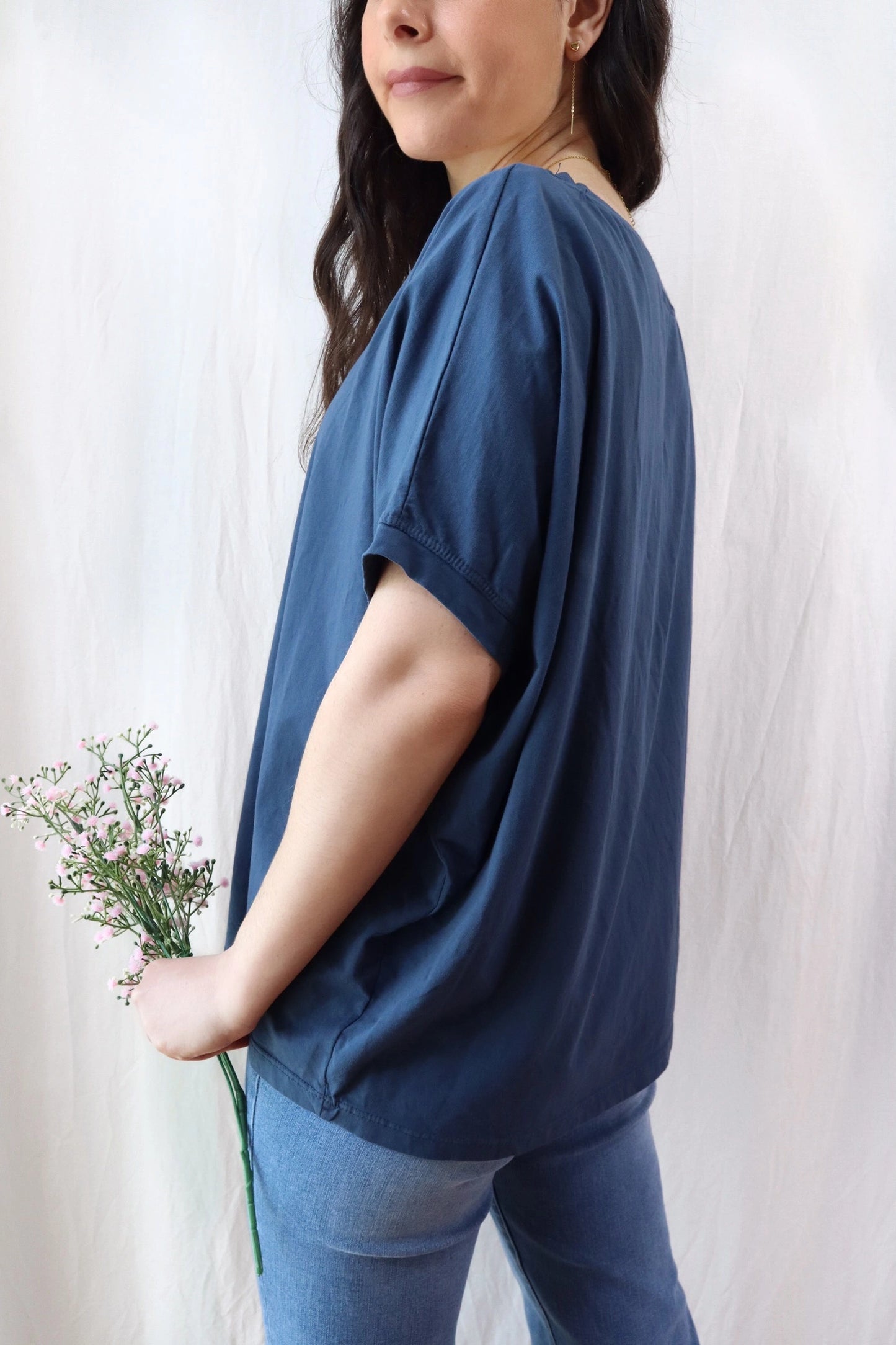 T-shirt in Cotone Oversize | Blu