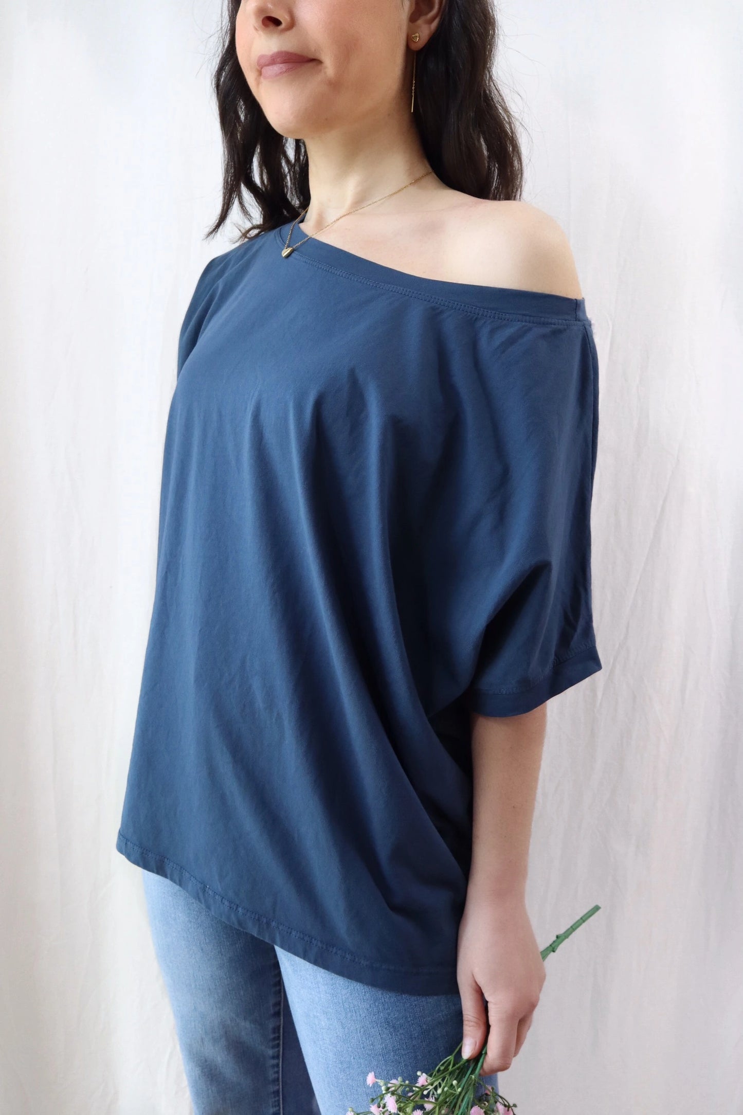 Oversize Cotton T-shirt | Blue