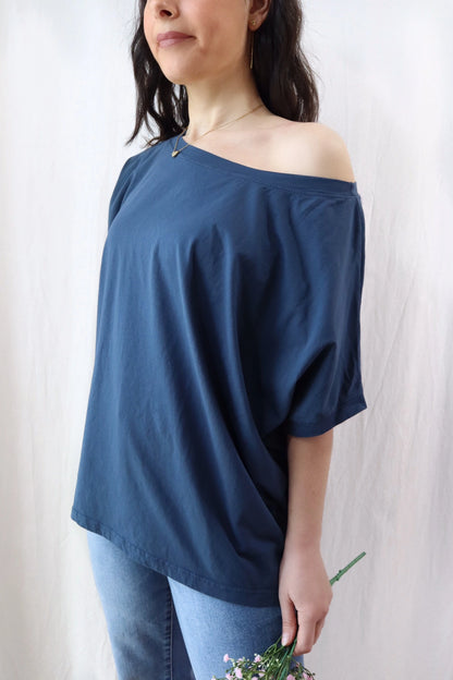 T-shirt in Cotone Oversize | Blu