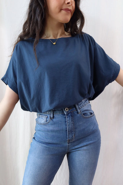 Oversize Cotton T-shirt | Blue