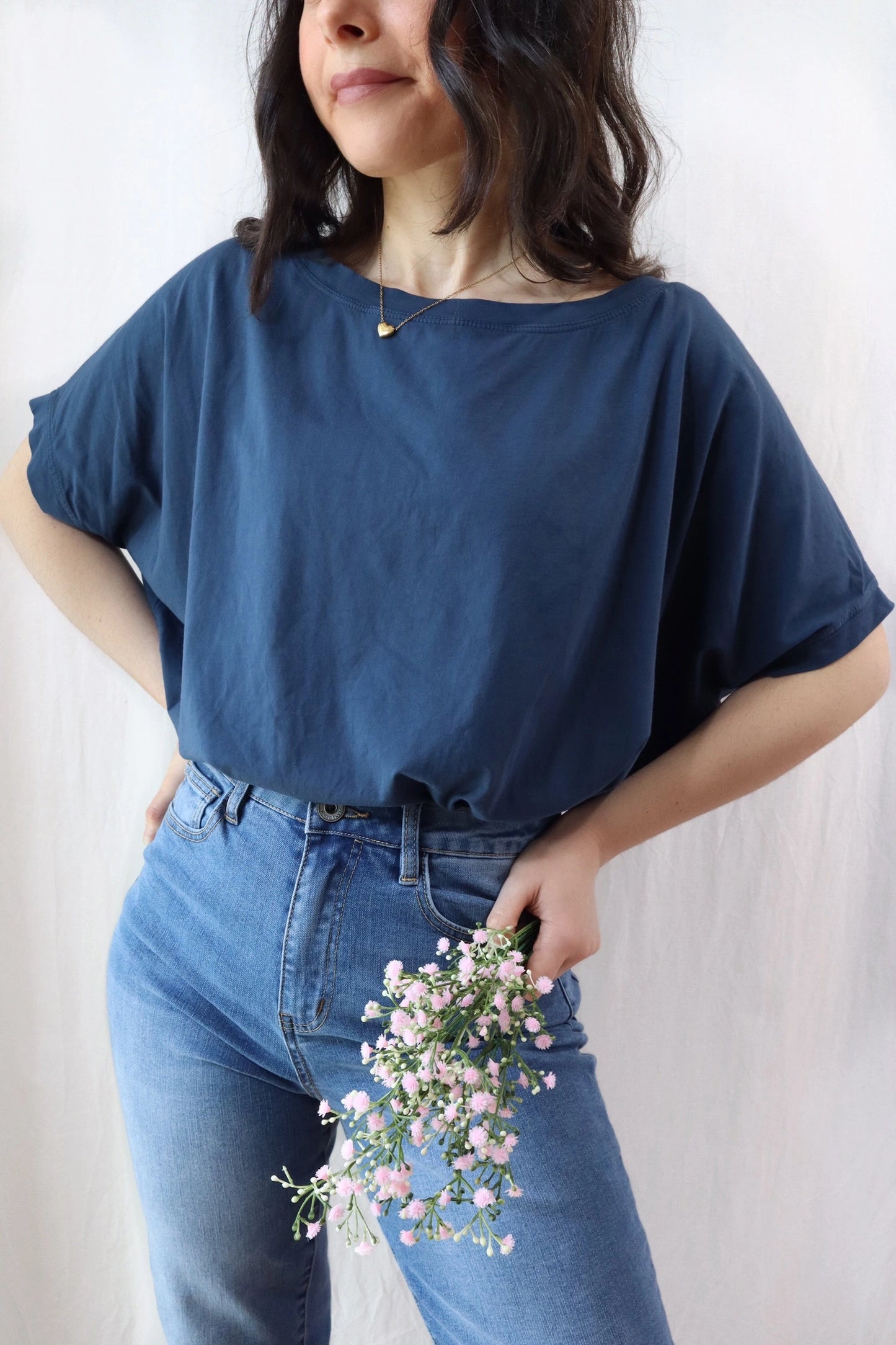 T-shirt in Cotone Oversize | Blu