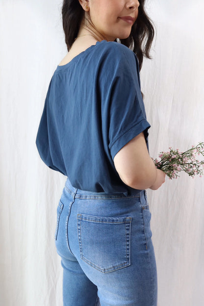 T-shirt in Cotone Oversize | Blu