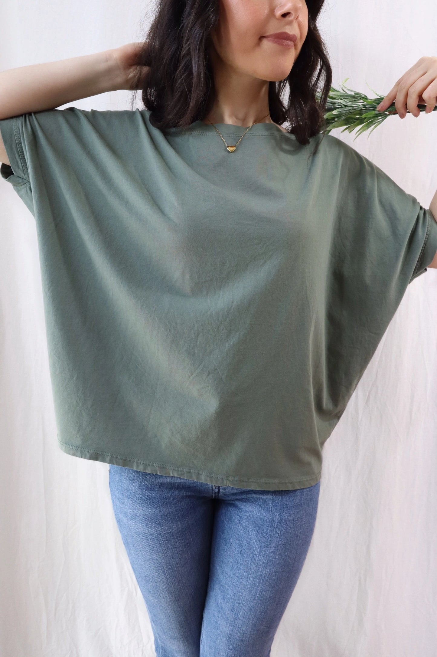 Oversize Cotton T-shirt | Green