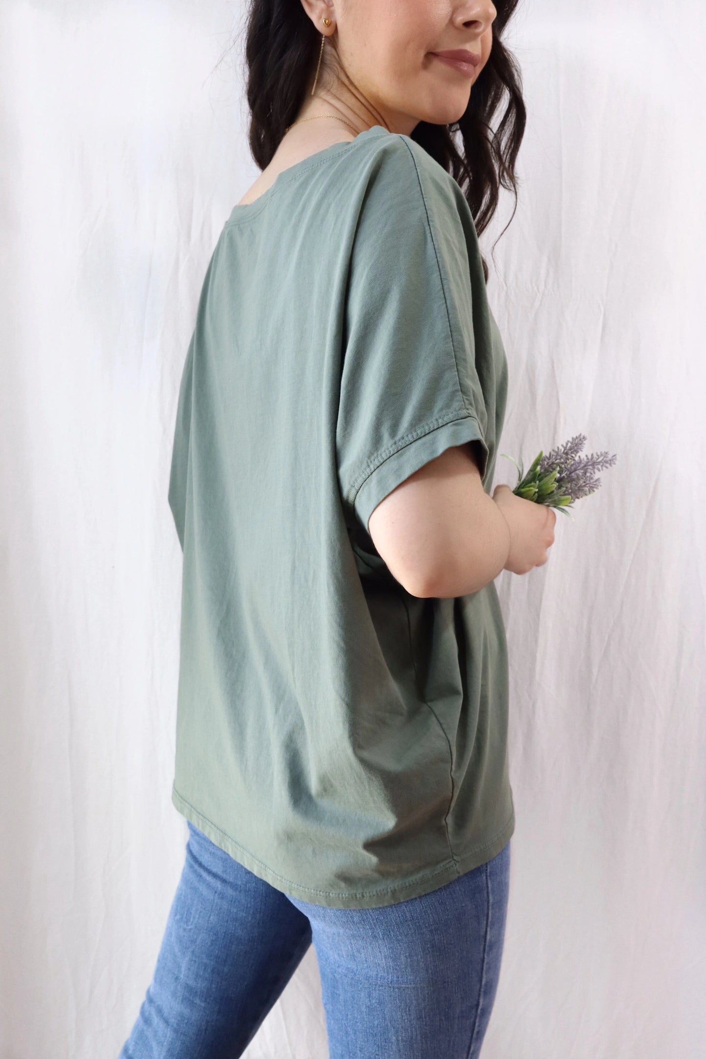 T-shirt in Cotone Oversize | Verde