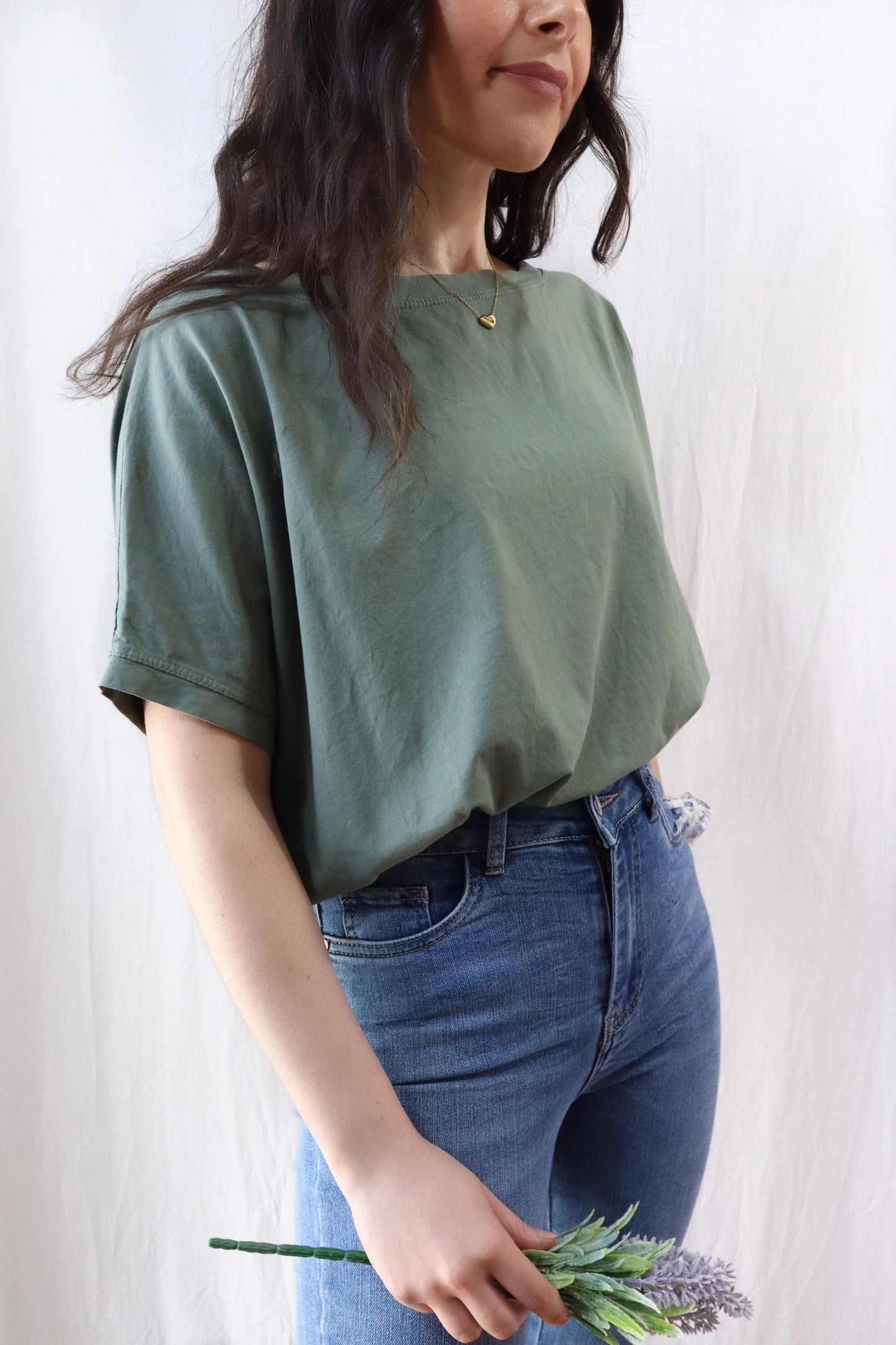 T-shirt in Cotone Oversize | Verde