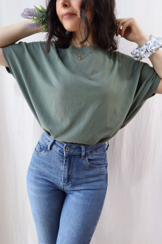 T-shirt in Cotone Oversize | Verde