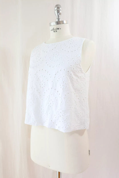 Lined Pure Cotton Eyelet Top