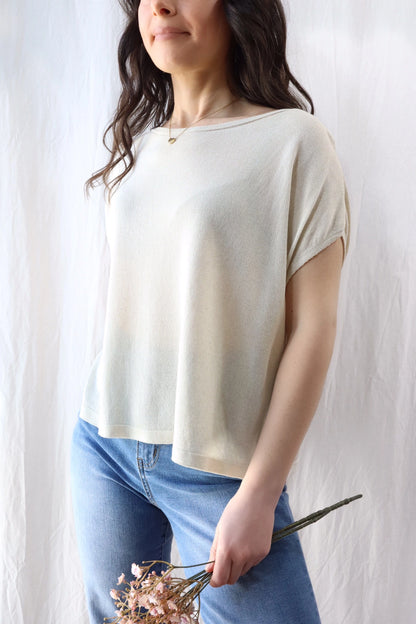 Sleeveless Sweater in Linen and Viscose | Beige