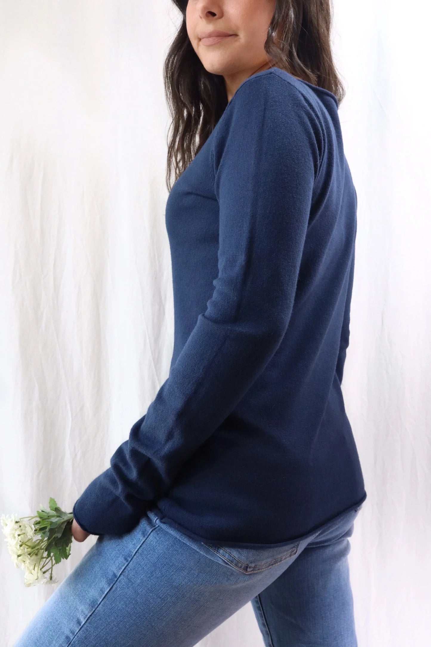 Boat Neck Sweater | Blue