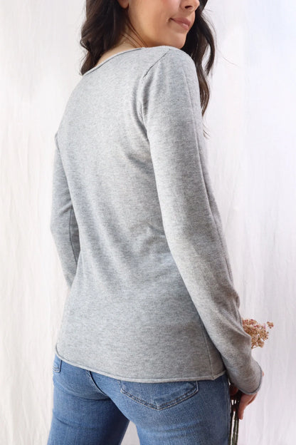 Boat Neck Sweater | Grey