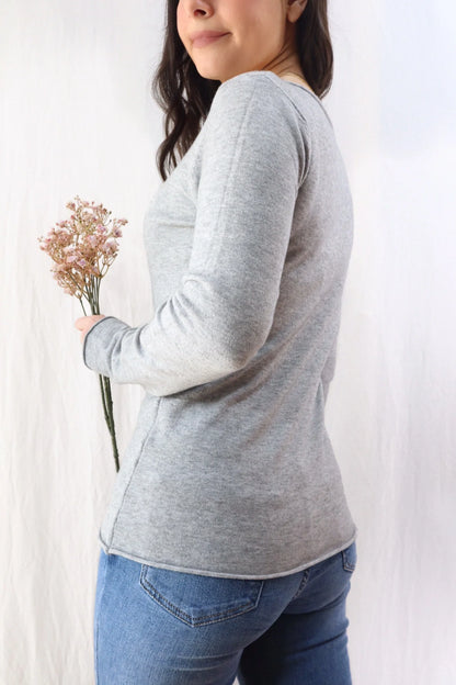 Boat Neck Sweater | Grey