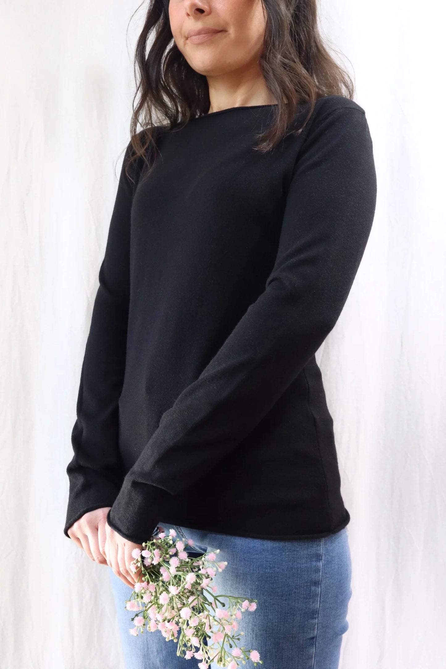 Boat Neck Sweater | Black