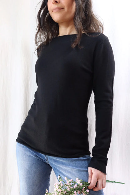 Boat Neck Sweater | Black