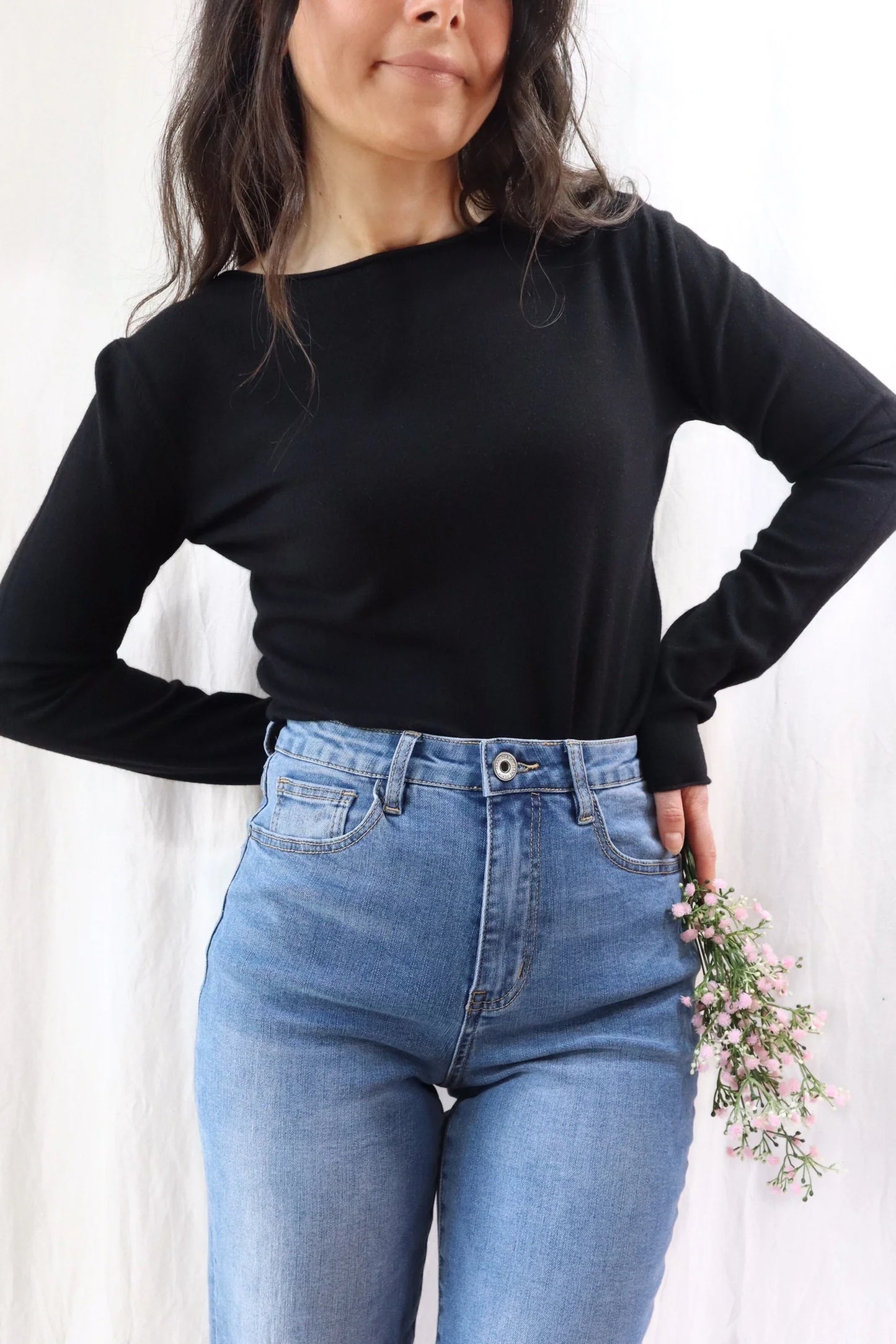 Boat Neck Sweater | Black