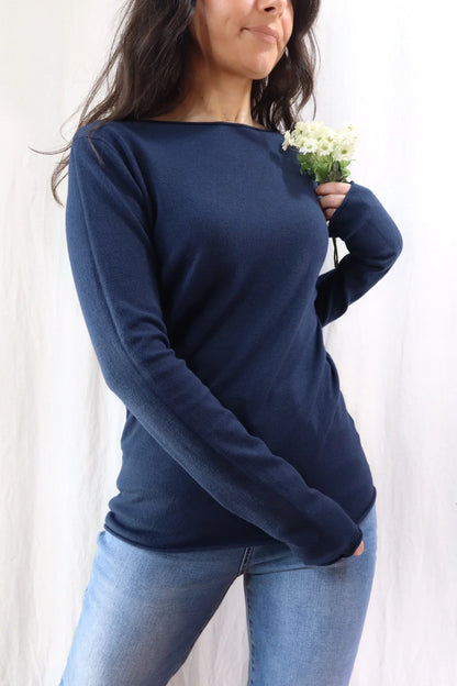 Maglia con Scollo a Barchetta | Blu