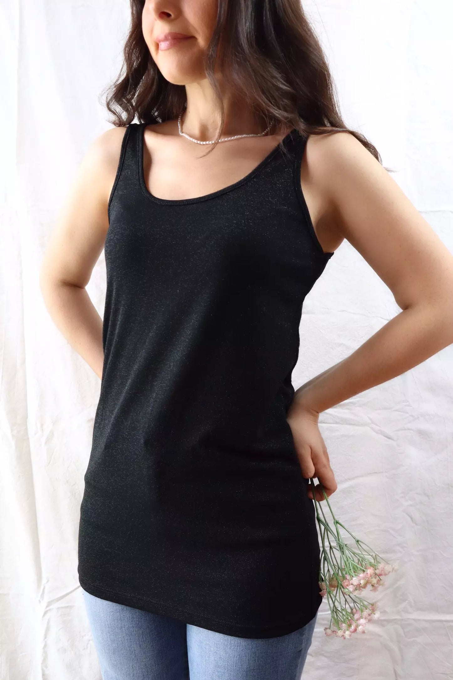 Sparkling Tank Top | Black