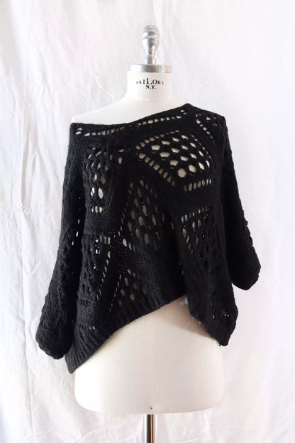 Hole-knit Sweater | Black