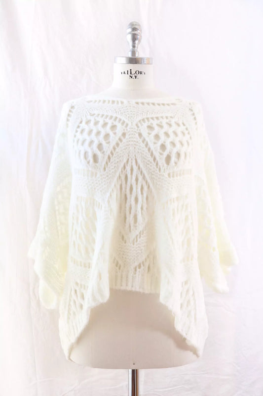 Hole-knit Sweater | White