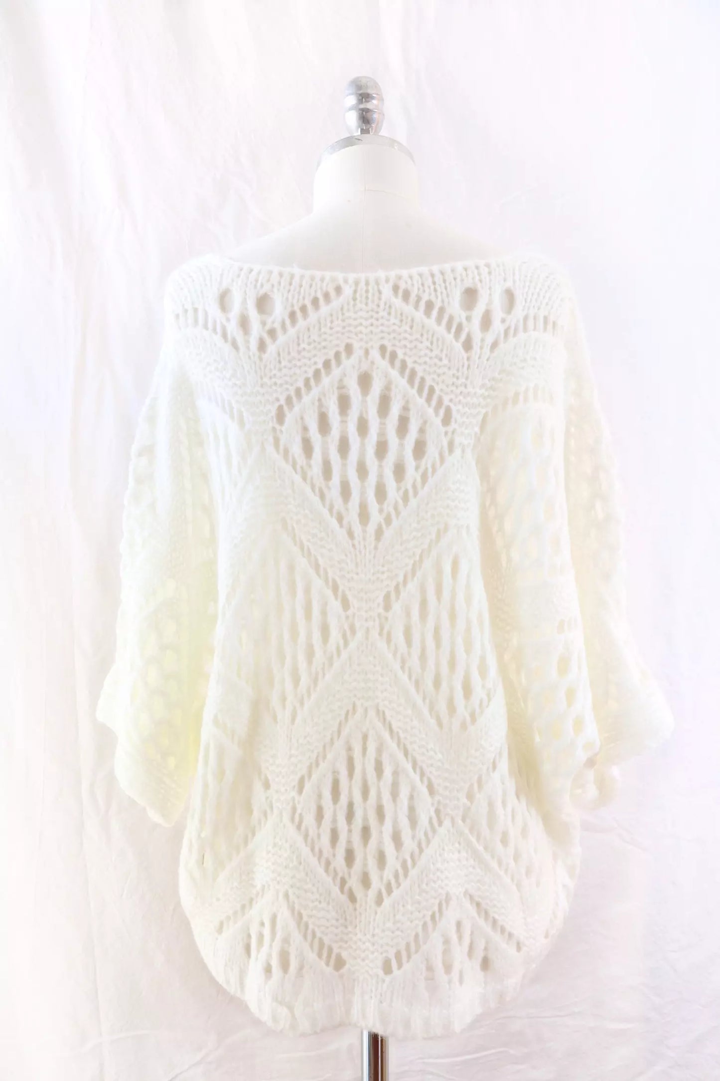 Pullover in Maglia Traforata | Bianco