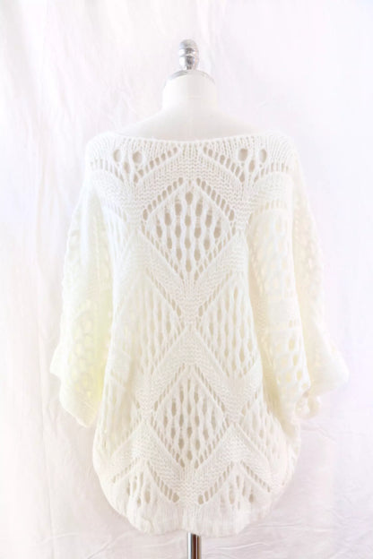 Pullover in Maglia Traforata | Bianco