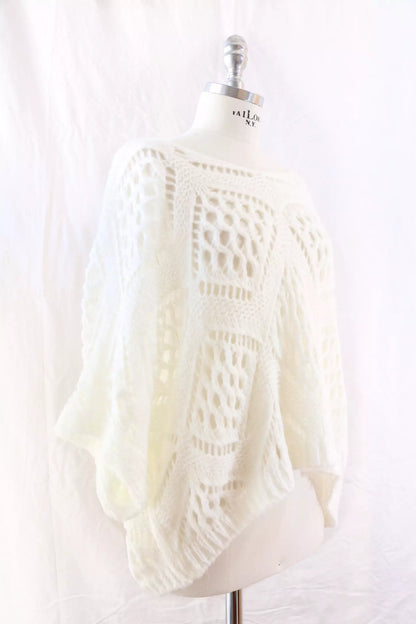 Hole-knit Sweater | White