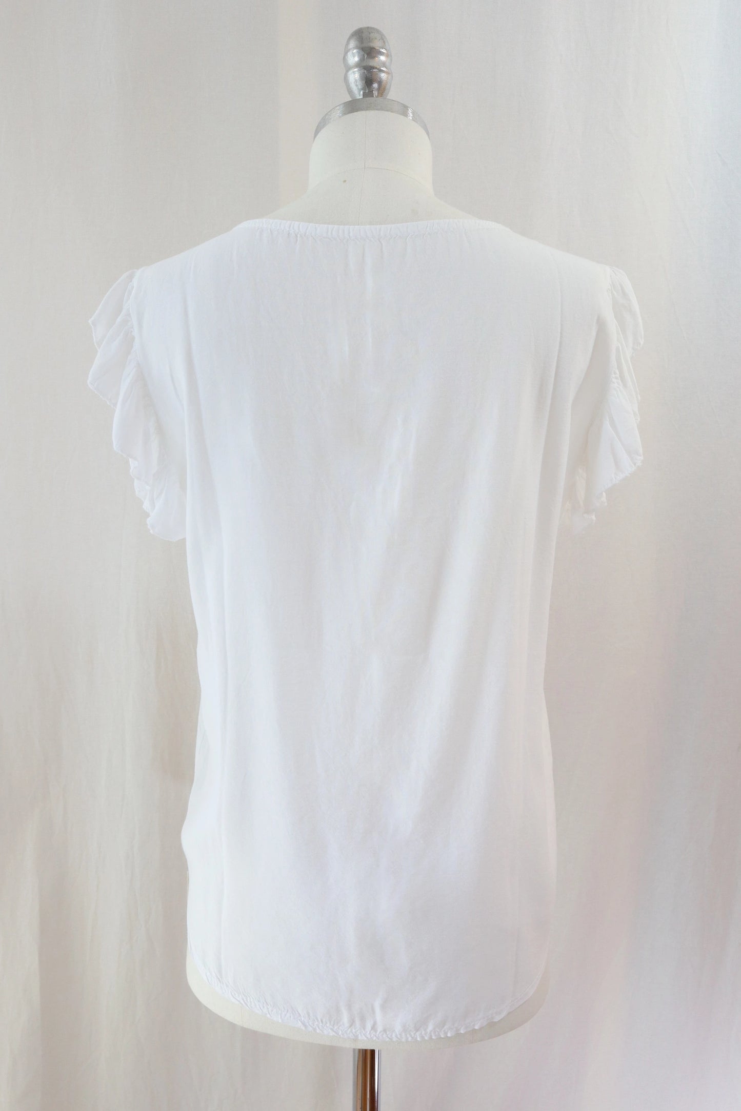 Blouse with Flutter Sleeves | White