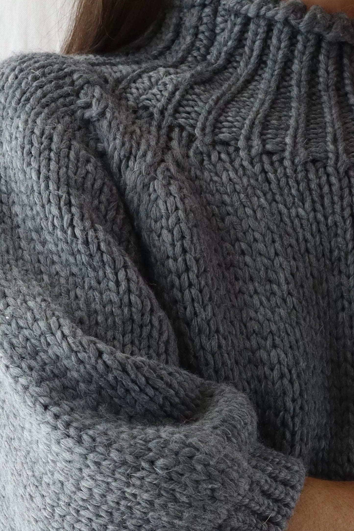 Wool-blend Turtleneck Sweater | Dark Gray