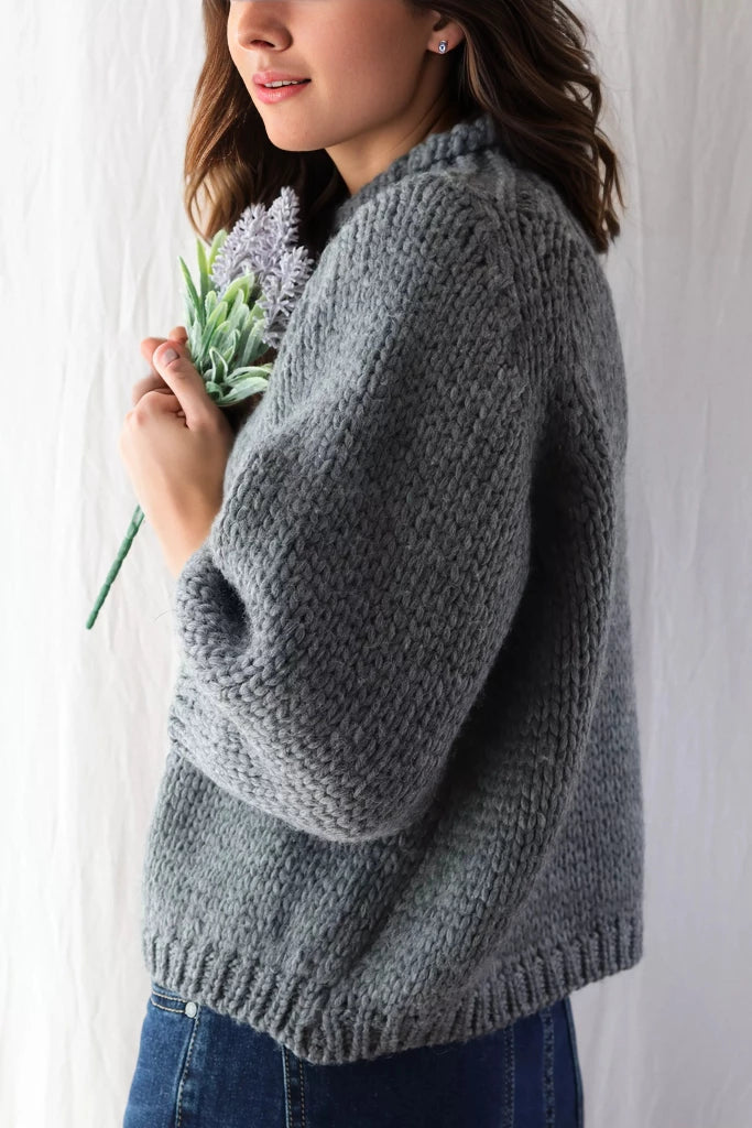 Wool-blend Turtleneck Sweater | Dark Gray