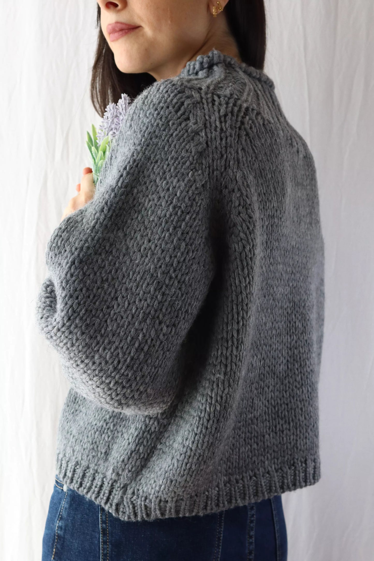 Wool-blend Turtleneck Sweater | Dark Gray