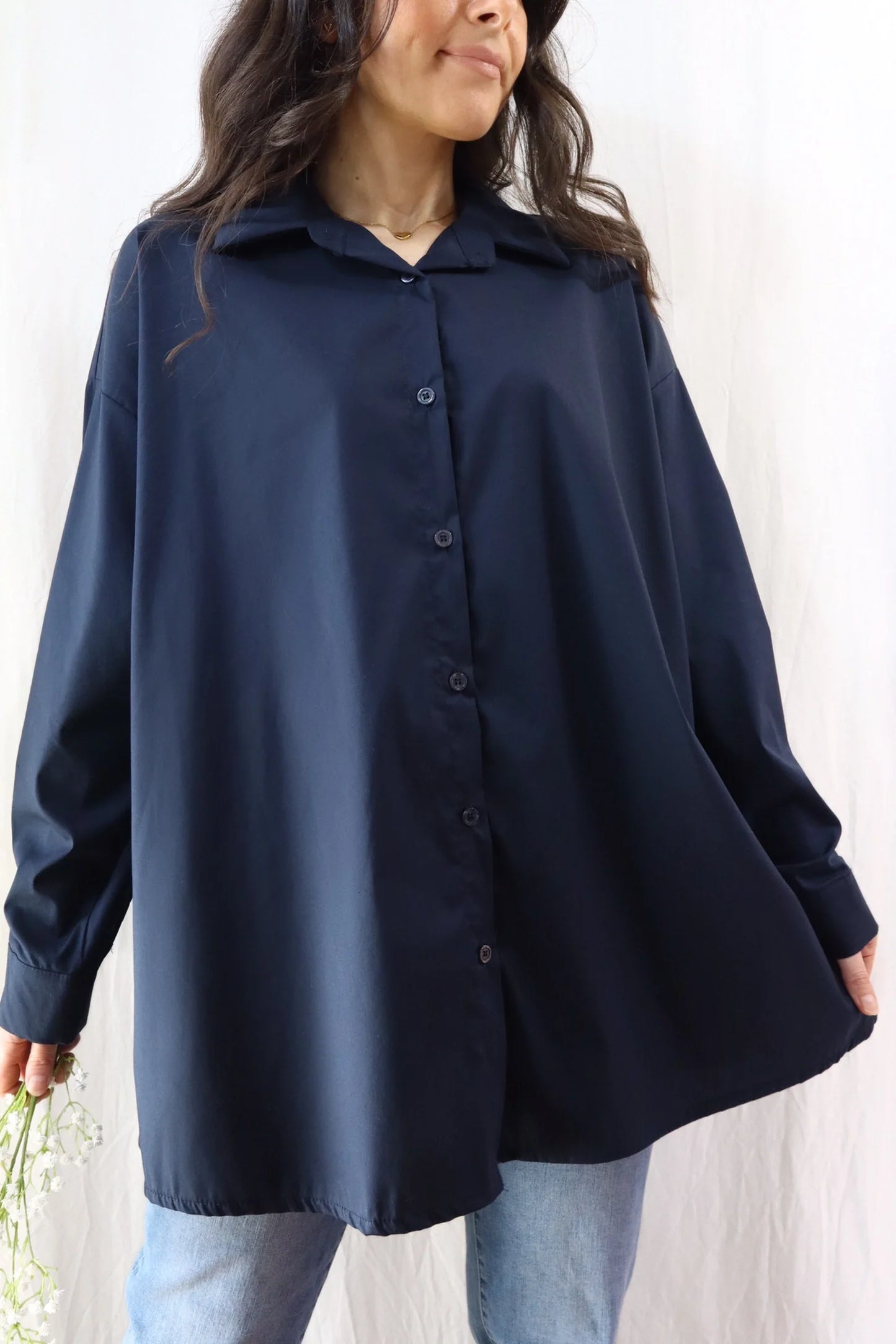 Oversized Blouse | Navy Blue