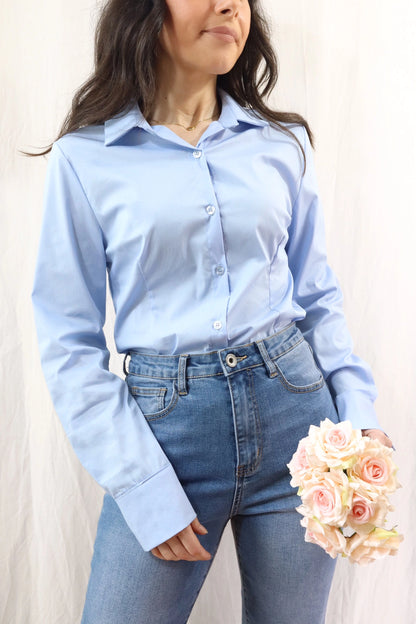 Camicia Aderente | Azzurro