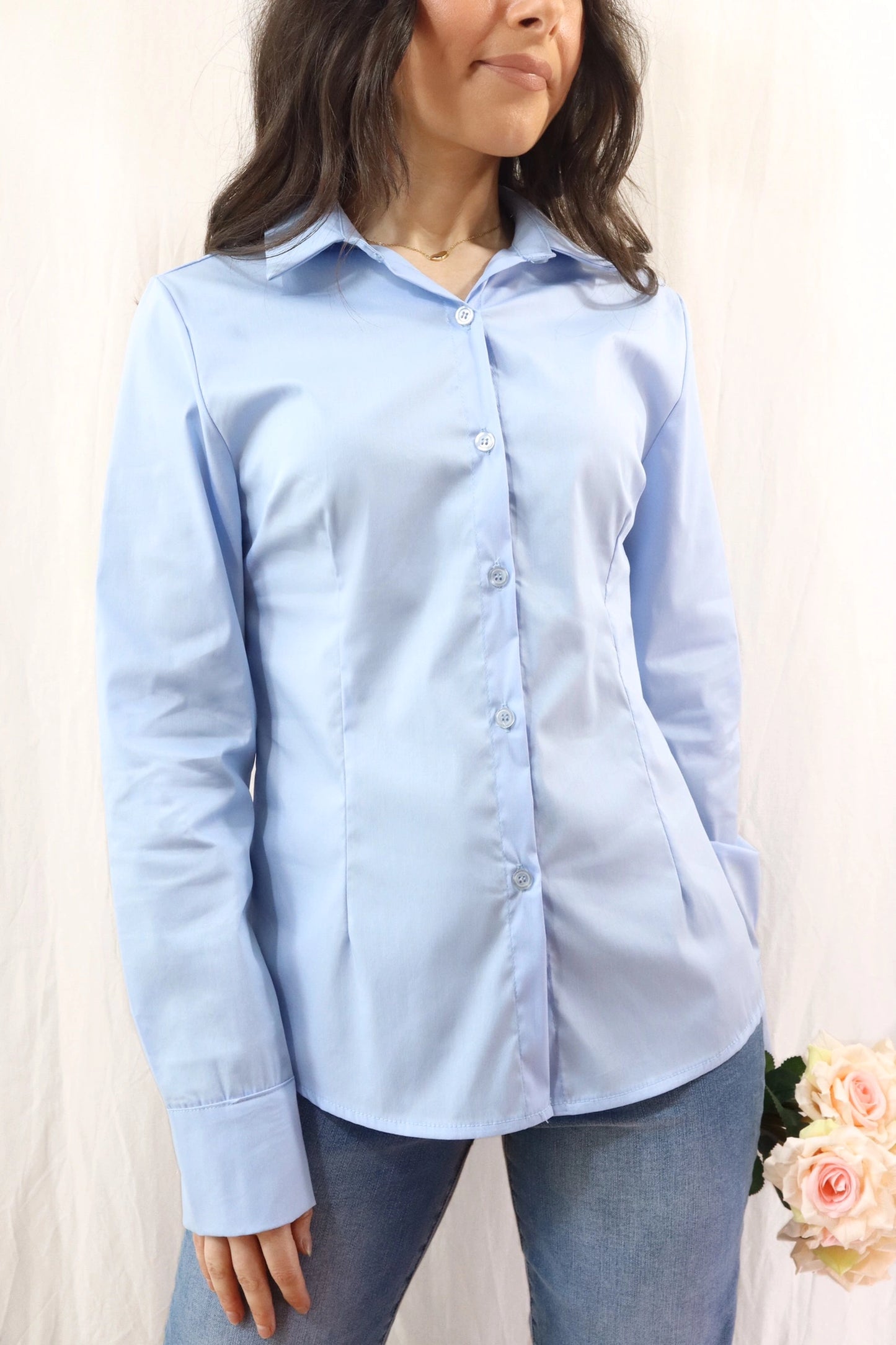 Camicia Aderente | Azzurro