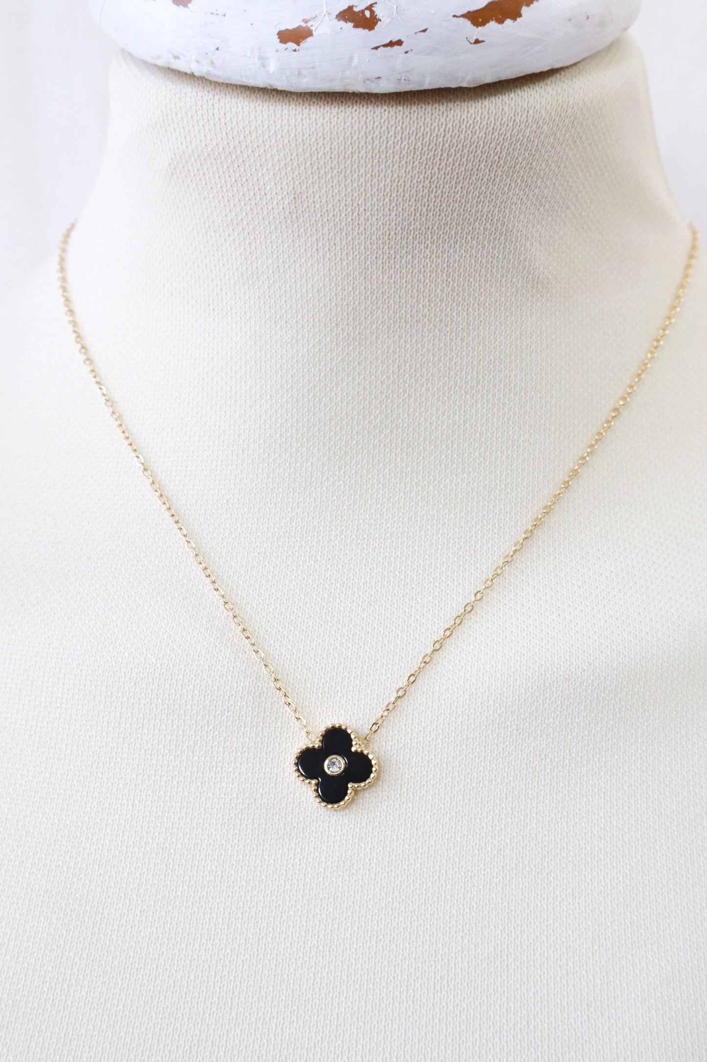 Four Leaf Clover and Diamond Necklace