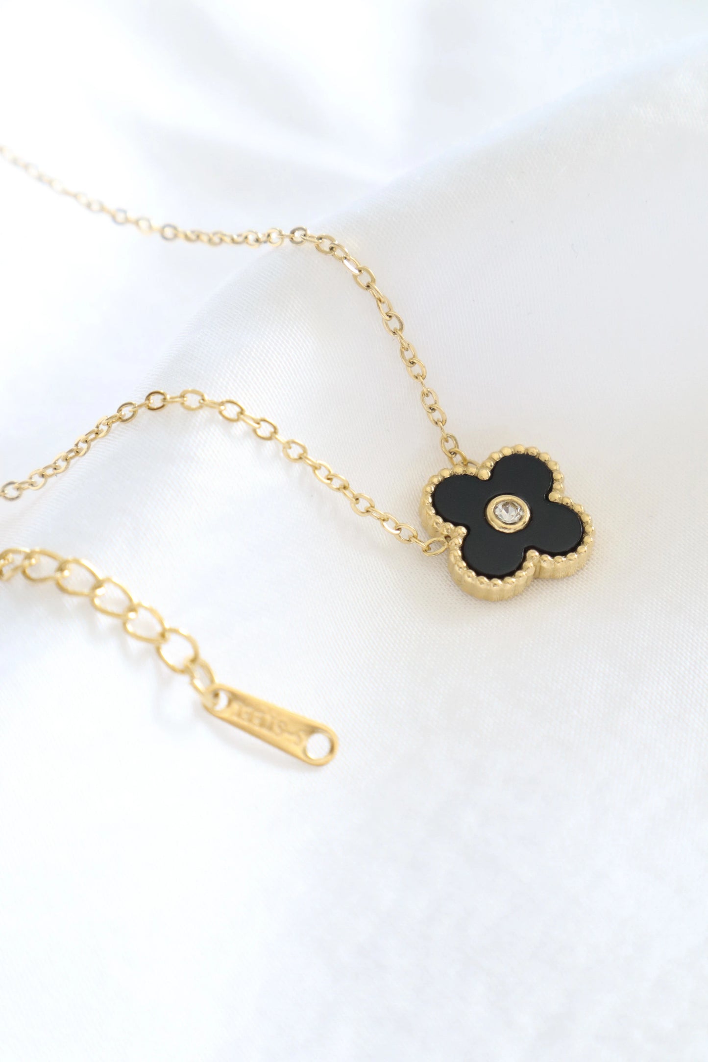 Four Leaf Clover and Diamond Necklace