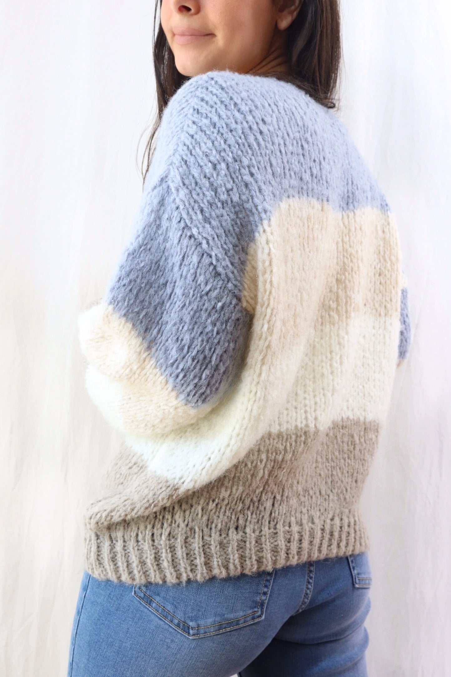 Mohair-blend Striped Sweater | Blue Tones