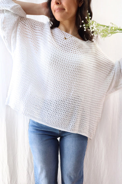 Pure Cotton Hole-knit Sweater