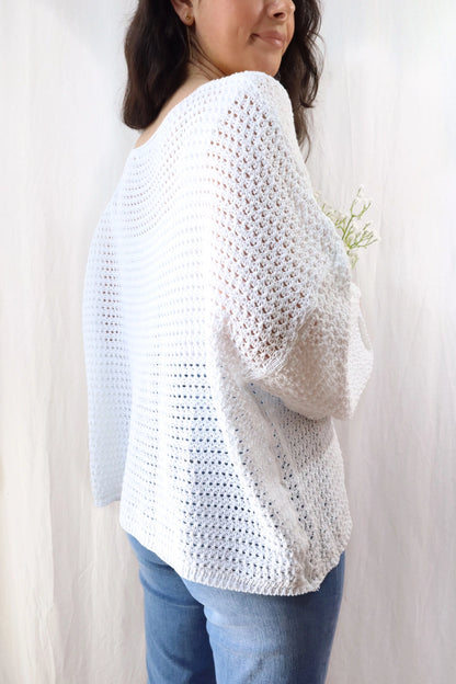 Pure Cotton Hole-knit Sweater