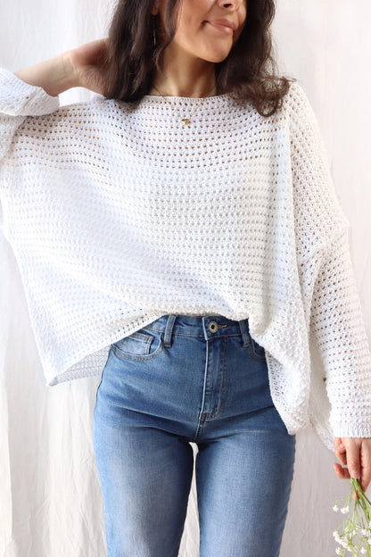 Pure Cotton Hole-knit Sweater