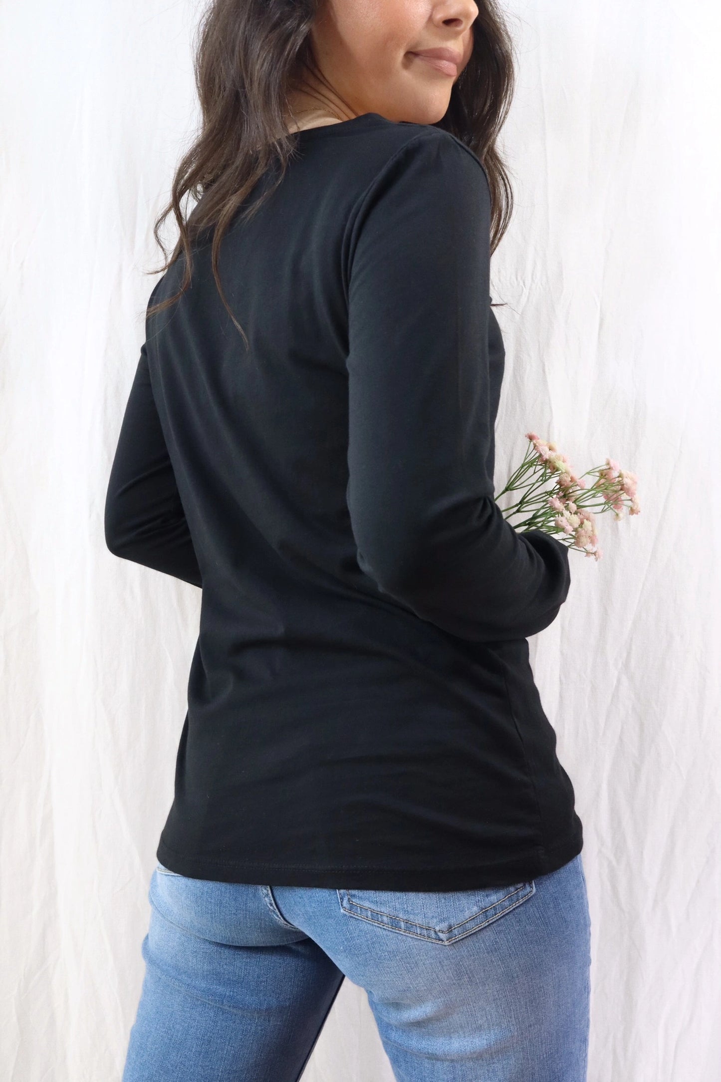 Cotton Long Sleeve T-shirt | Black