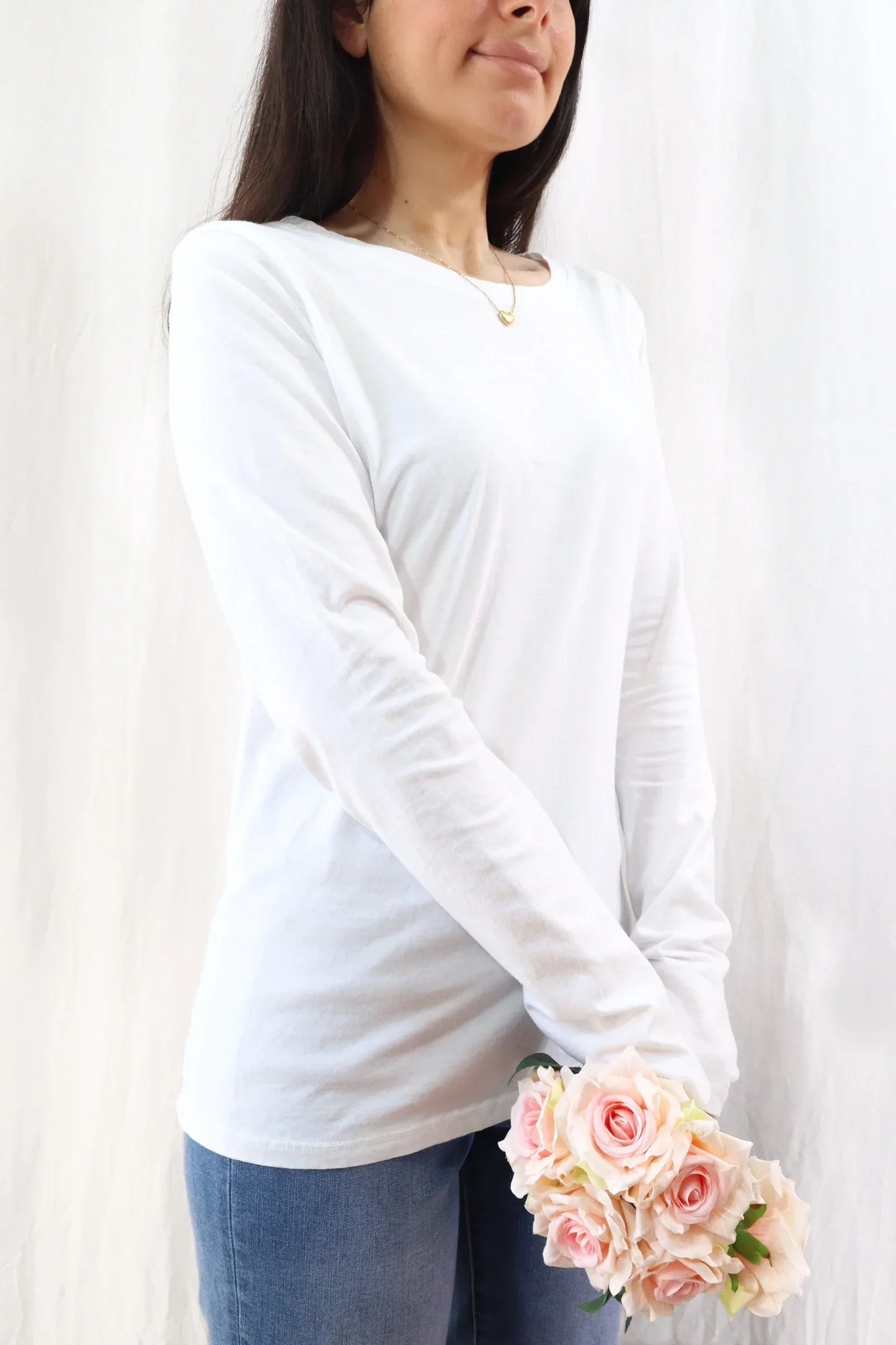 Cotton Long Sleeve T-shirt | White